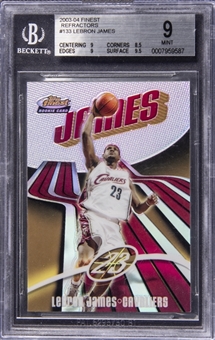 2003-04 Topps Finest Refractor #133 LeBron James Rookie Card (#151/250) – BGS MINT 9